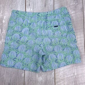 Vineyard Vines Swim Trunks Boys M 12-14 Blue Green Sea Urchin Print Board Shorts
